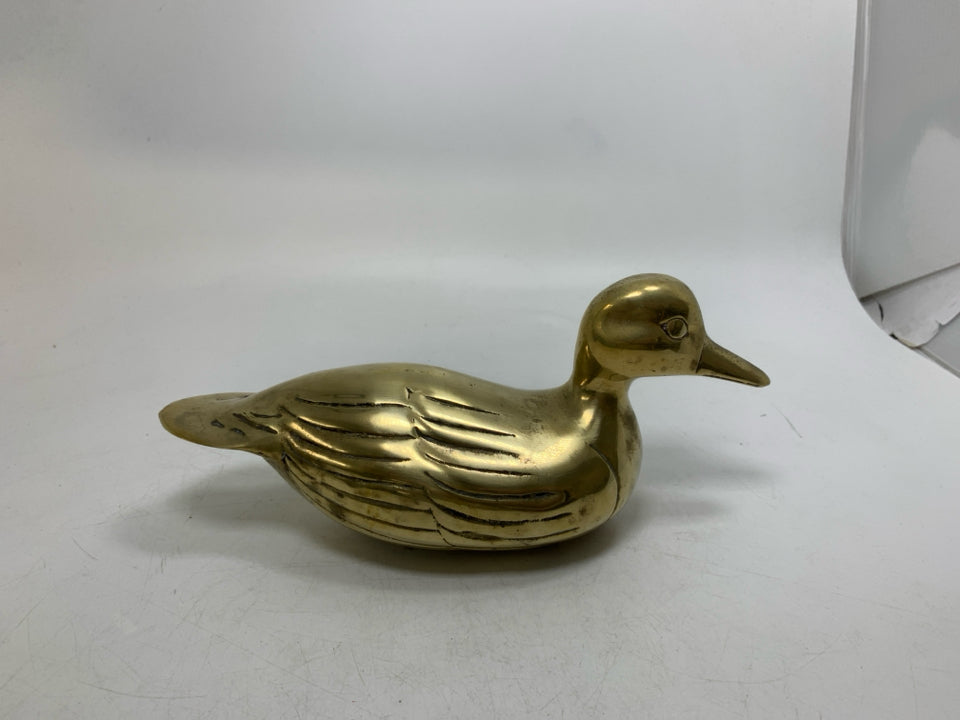 POLISHED BRASS MALLARD DUCK.