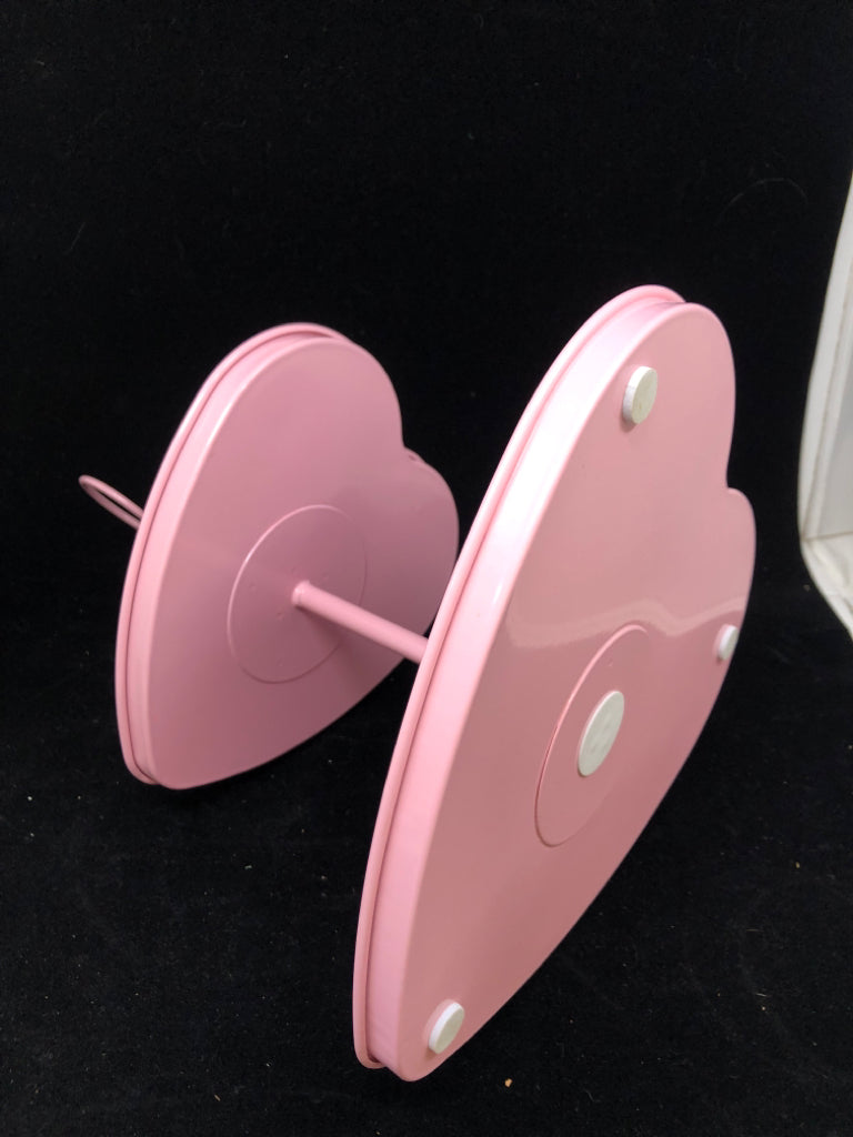 2-TIER PINK HEART DISPLAY TRAY.