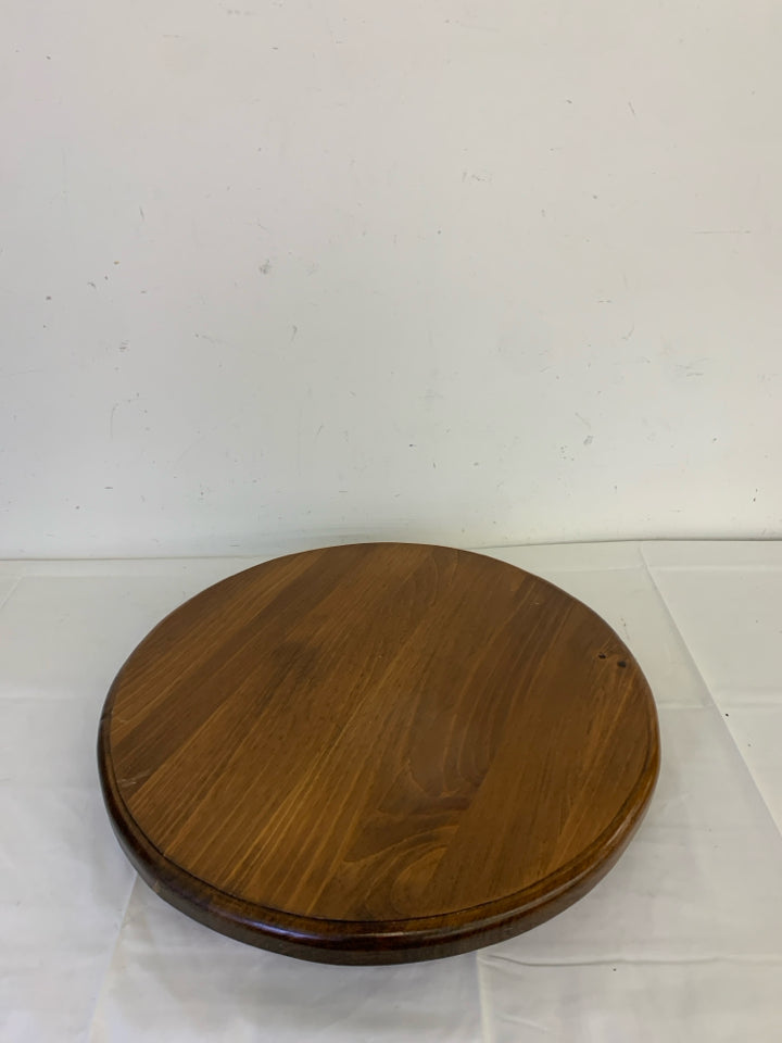 LARGE WOODEN TABLE LAZY SUSAN.