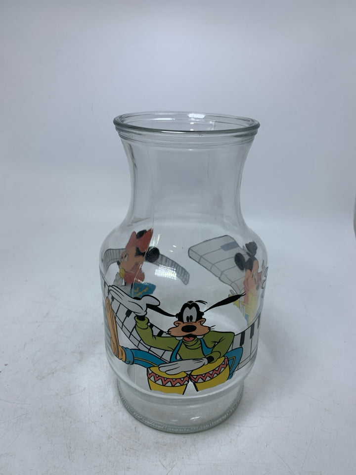 VTG JUICE CARAFE MICKEY,GOOFY,MINNIE MUSIC THEME.