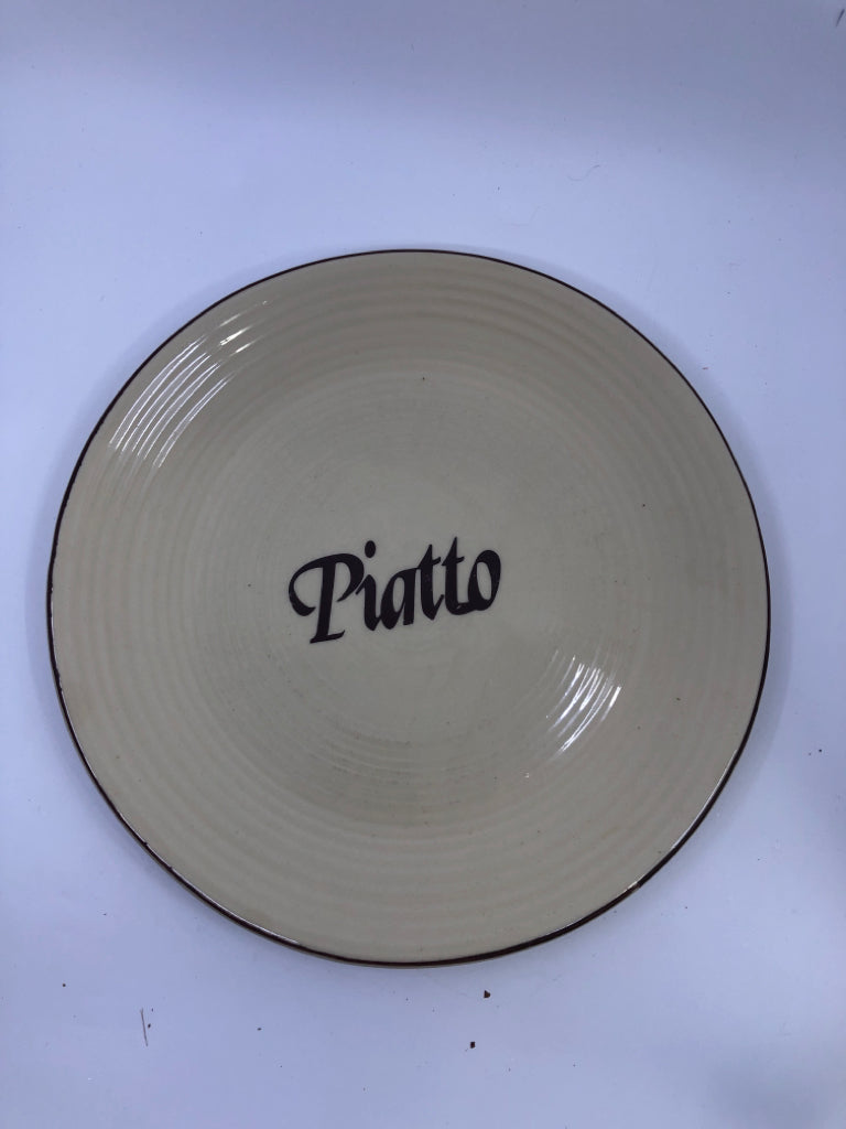 "PIATTO" TAN/BROWN SERVING PLATE.