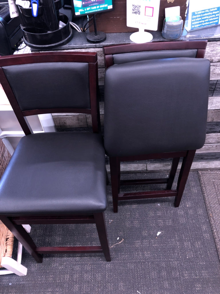 2 DK WOOD FOLD UP STOOLS.