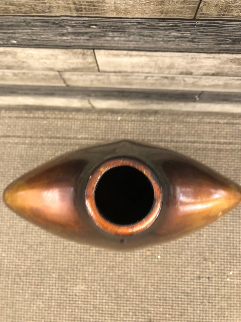 TALL TAN/ GOLDEN FLOOR VASE.