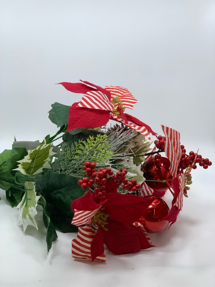 FAUX POINSETTIA BUNCH.