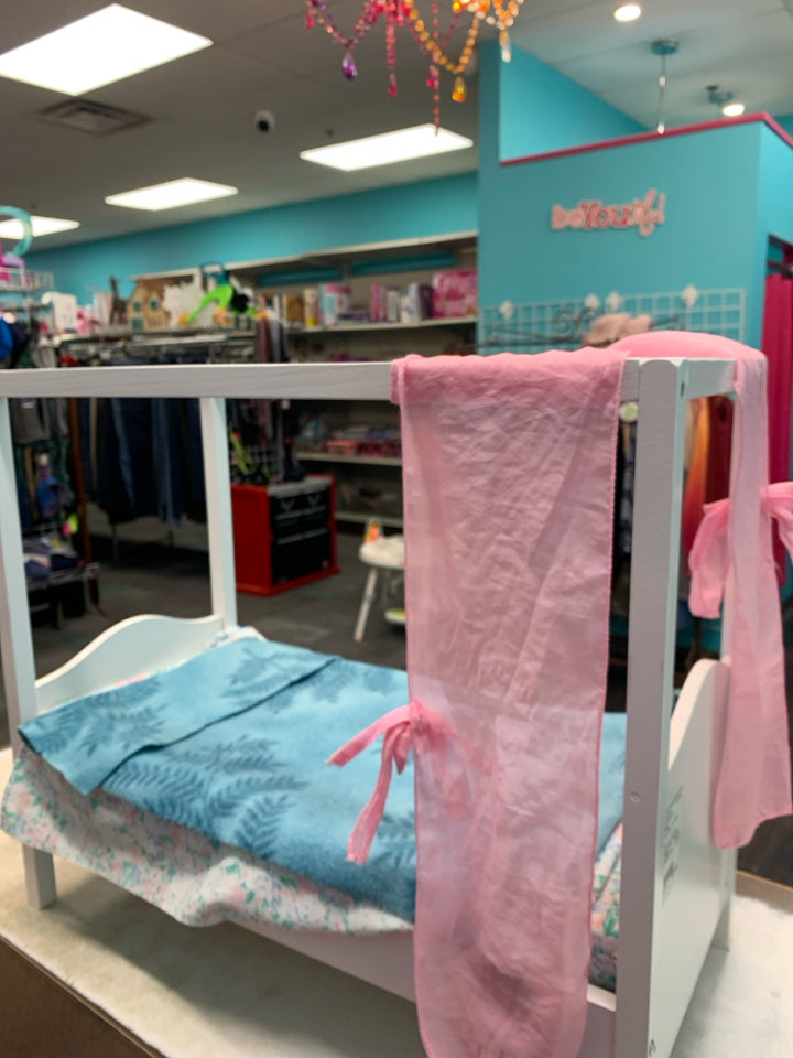 Battat Our Generation Sweet Canopy White Doll Bed