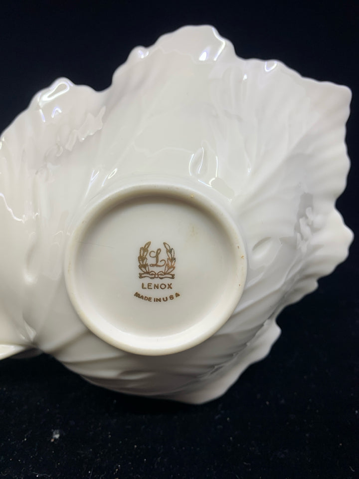 LENOX 2 SECTION LEAF PATTERN BOWLS.