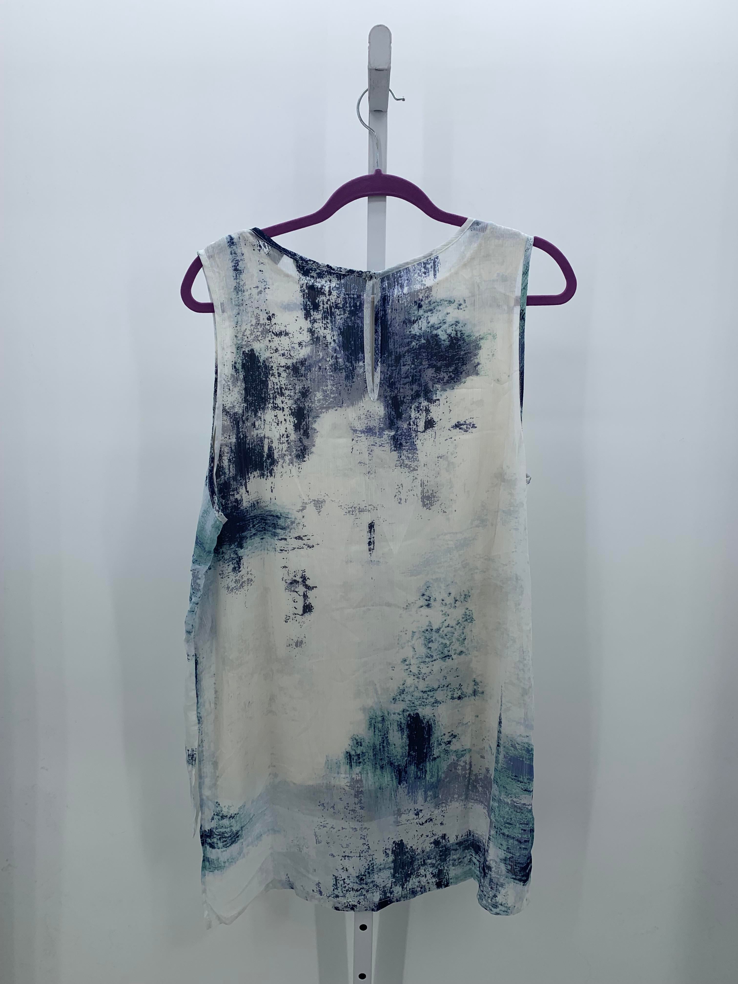 Halston Size Medium Misses Sleeveless Shirt