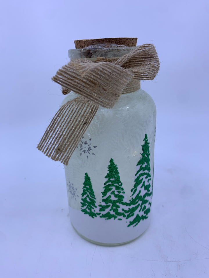 LIGHT UP FROSTED CHRISTMAS TREE JAR.