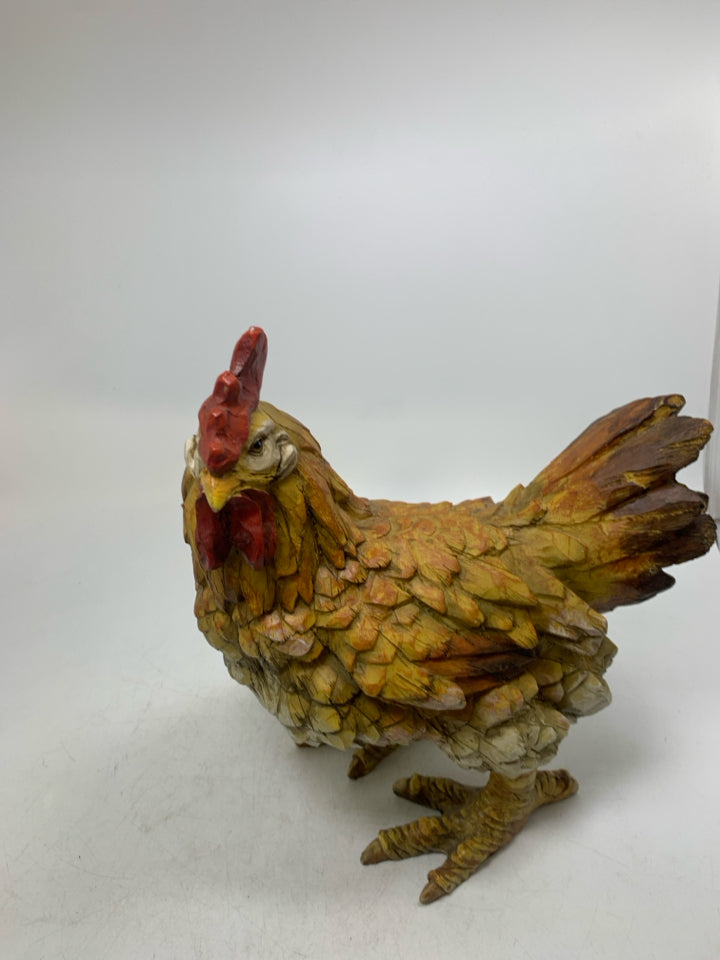 RESIN TEXTURED STANDING CHICKEN.