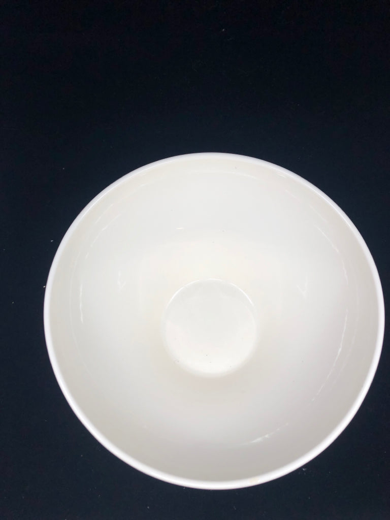 CREAM RIBBED PFALTZGRAFF SERVING BOWL.