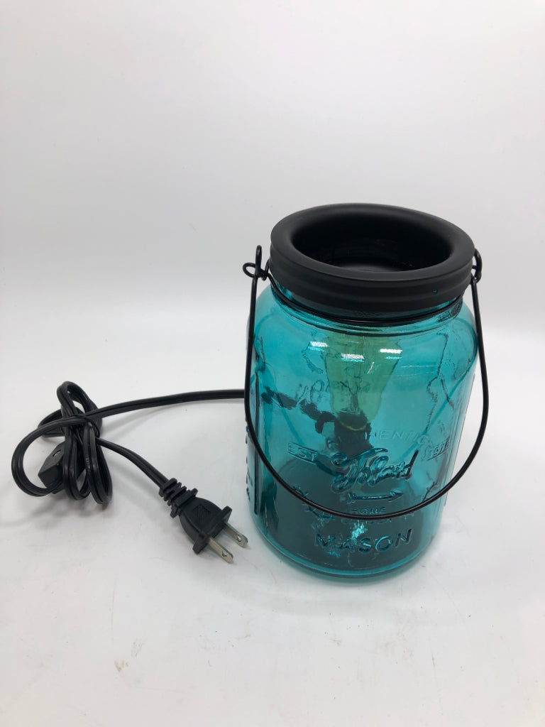 BLUE MASON JAR WAX MELT LAMP.