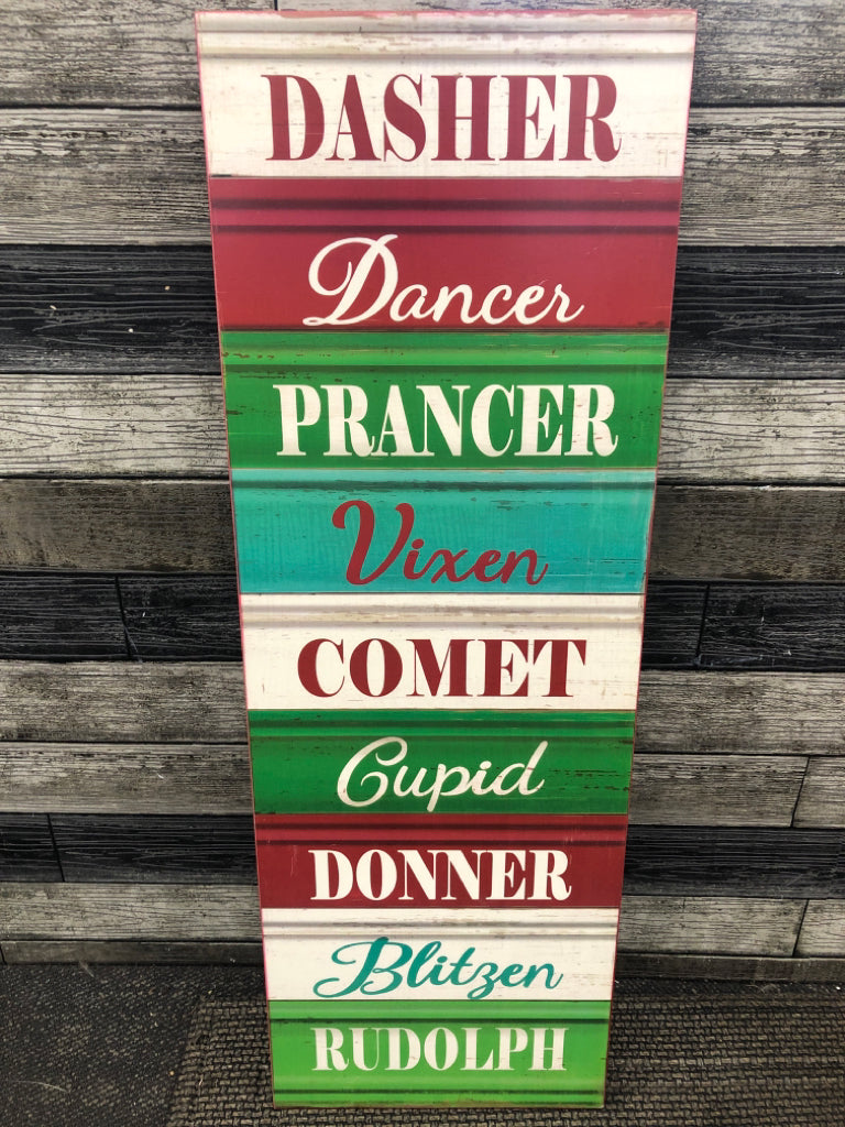 DASHER DANCER PRANCER WALL HANGING.