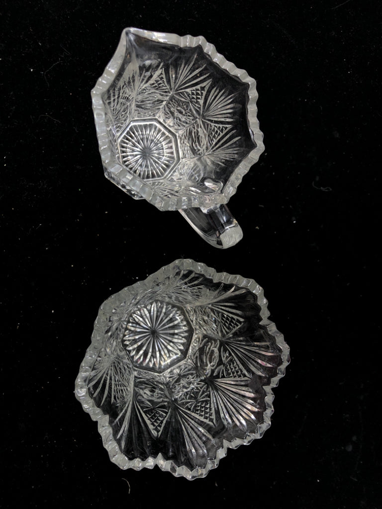CUT GLASS SUGAR AND CREAMER.