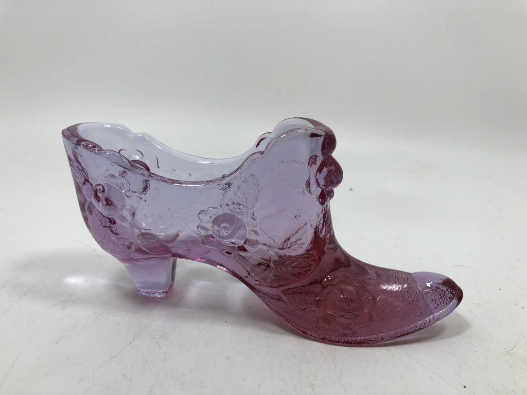 PINK DEPRESSION GLASS BOOT.