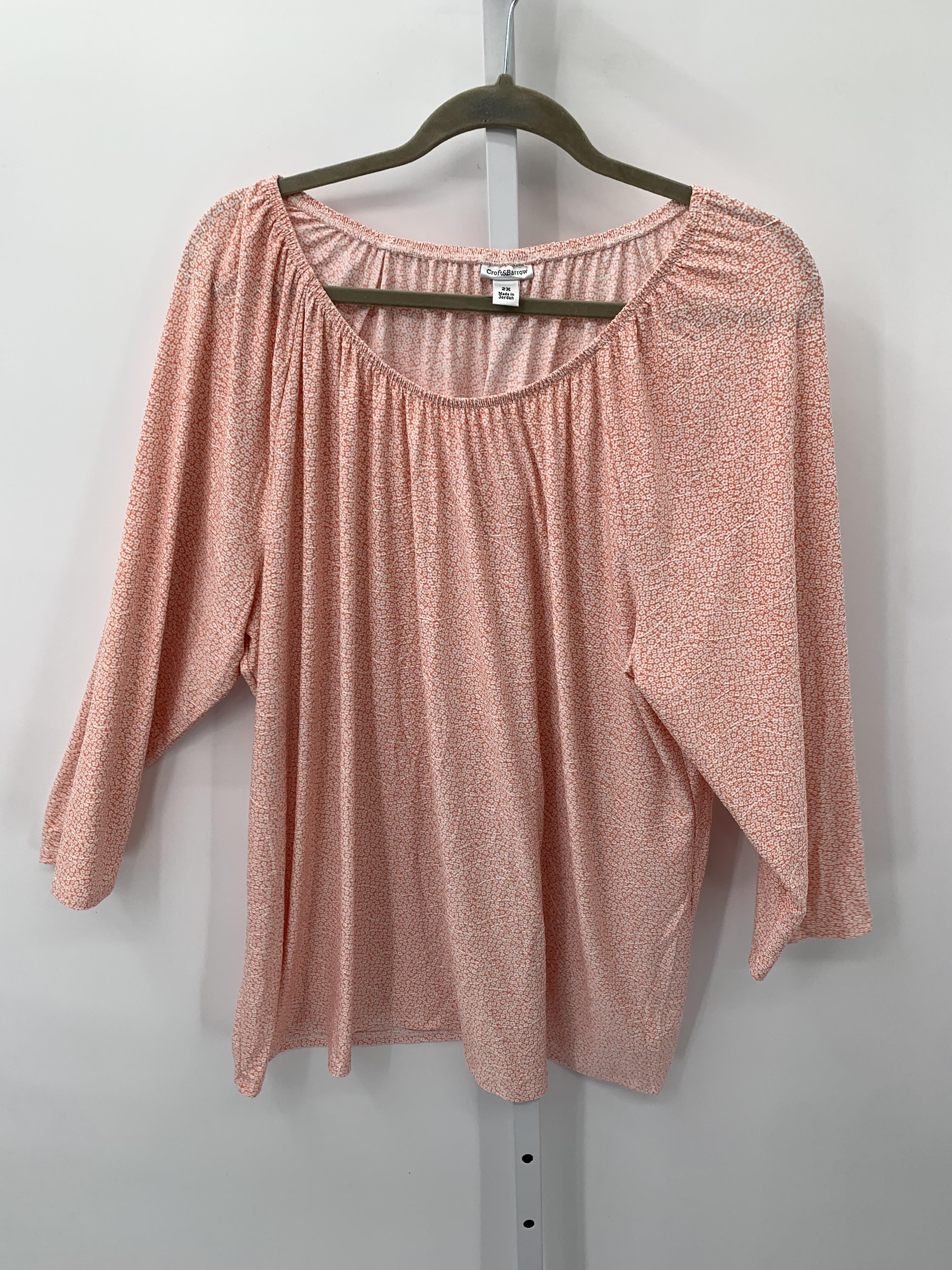 Croft & Barrow Size 2X Womens 3/4 Sleeve Shirt