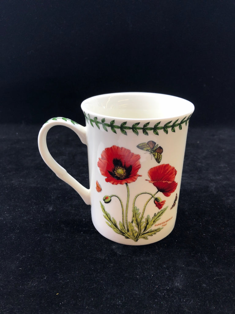 RED POPPY MUG W LID- PORTMEIRION.