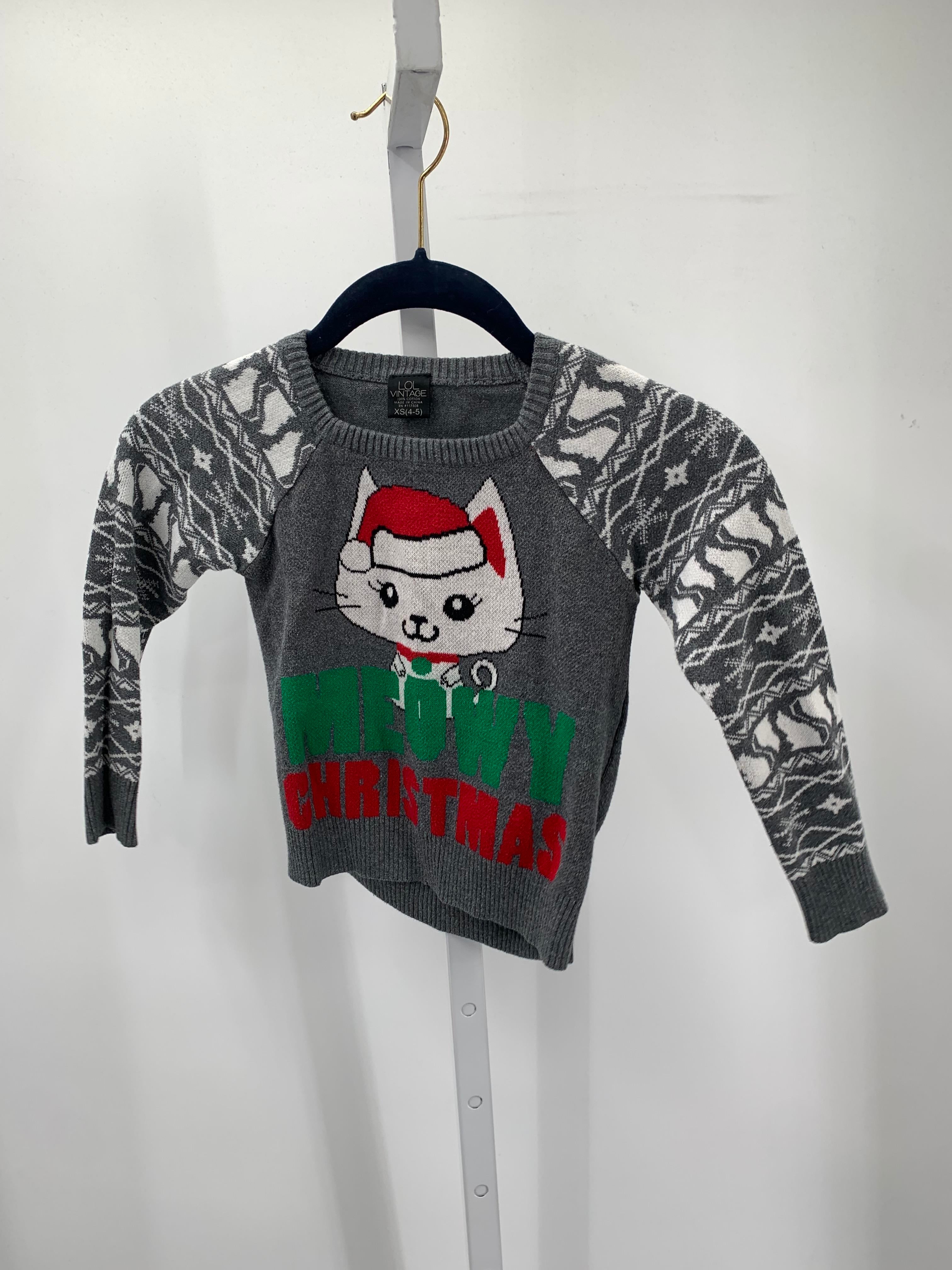 LONG SLV SWEATER MEOWY CHRISTMAS.