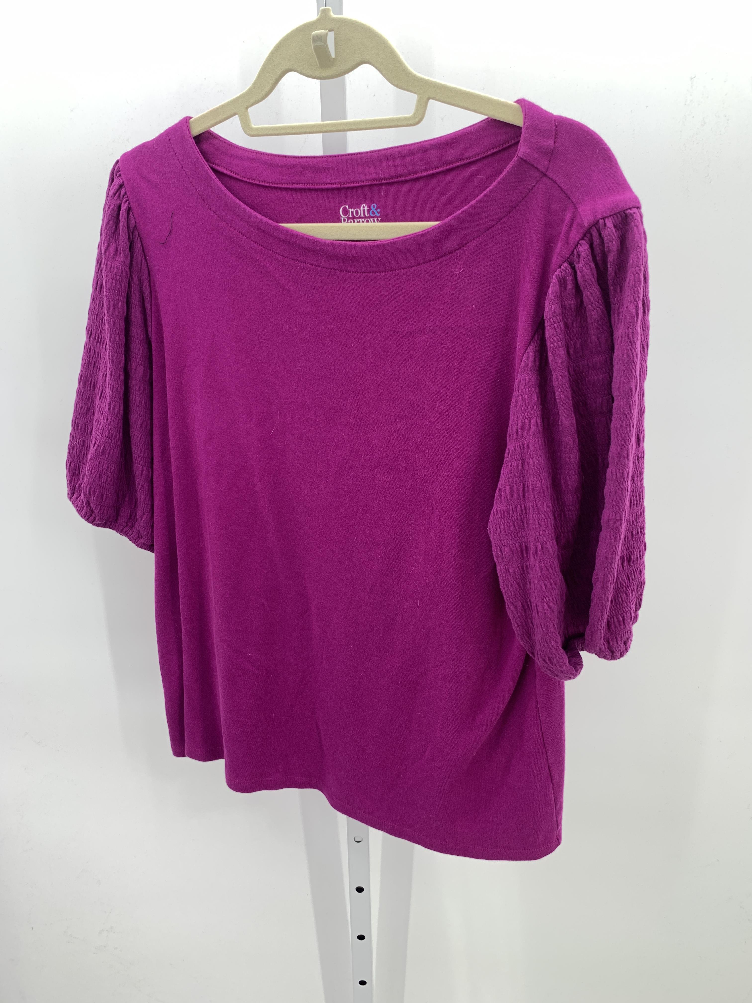 Croft & Barrow Size Large Misses Short Sleeve Shirt