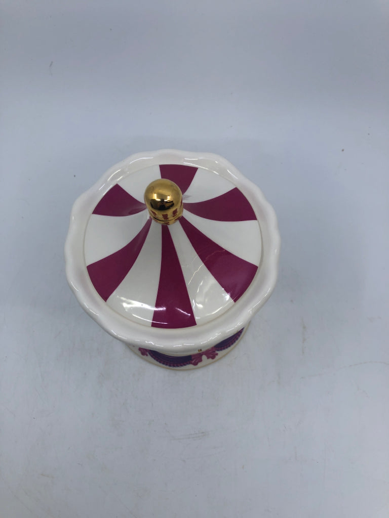 TELEFLORA CERAMIC HORSE CAROUSEL MUSIC BOX/CANISTER.