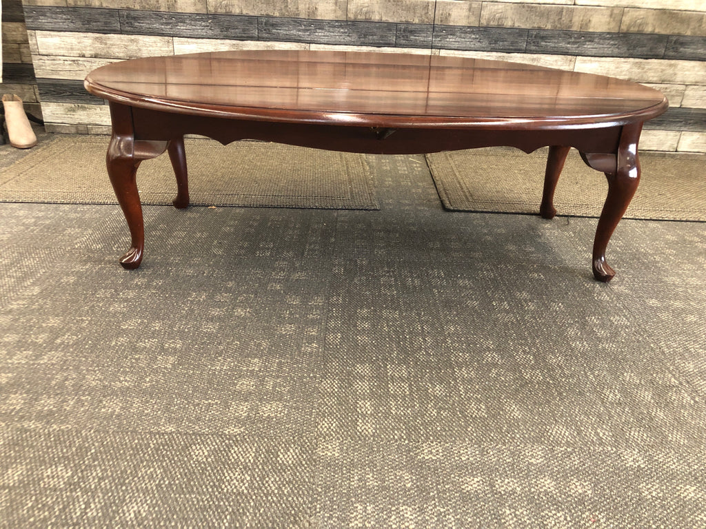 CHERRY WOOD DROP SIDE COFFEE TABLE.