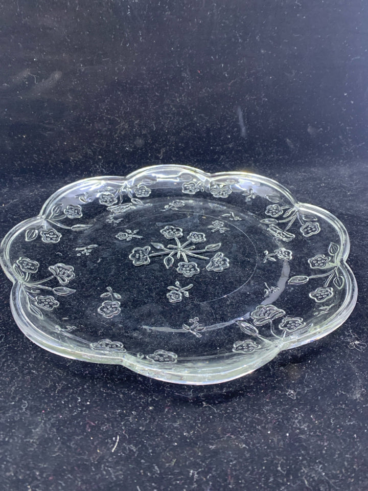 SCALLOP EDGE FLORAL PATTERN SERVER.