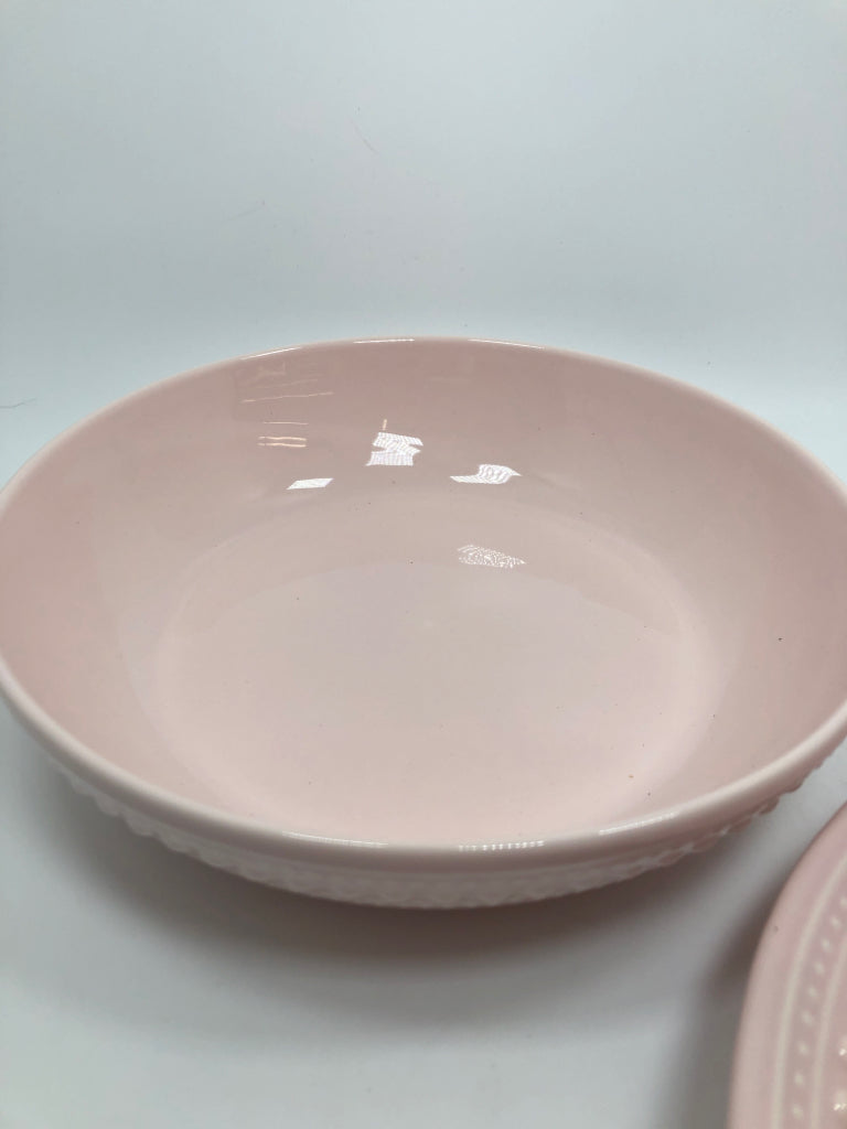 9PC PINK PLATE/BOWL SRV FOR 4.