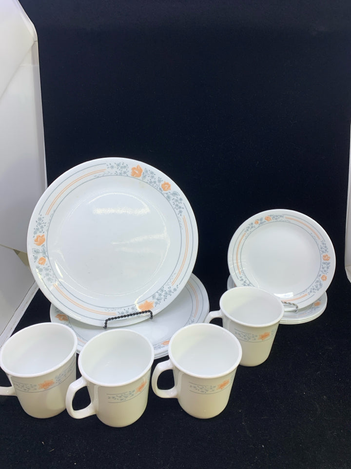 12PC APRICOT GROVE CORELLE DISH SET- SVC 4.