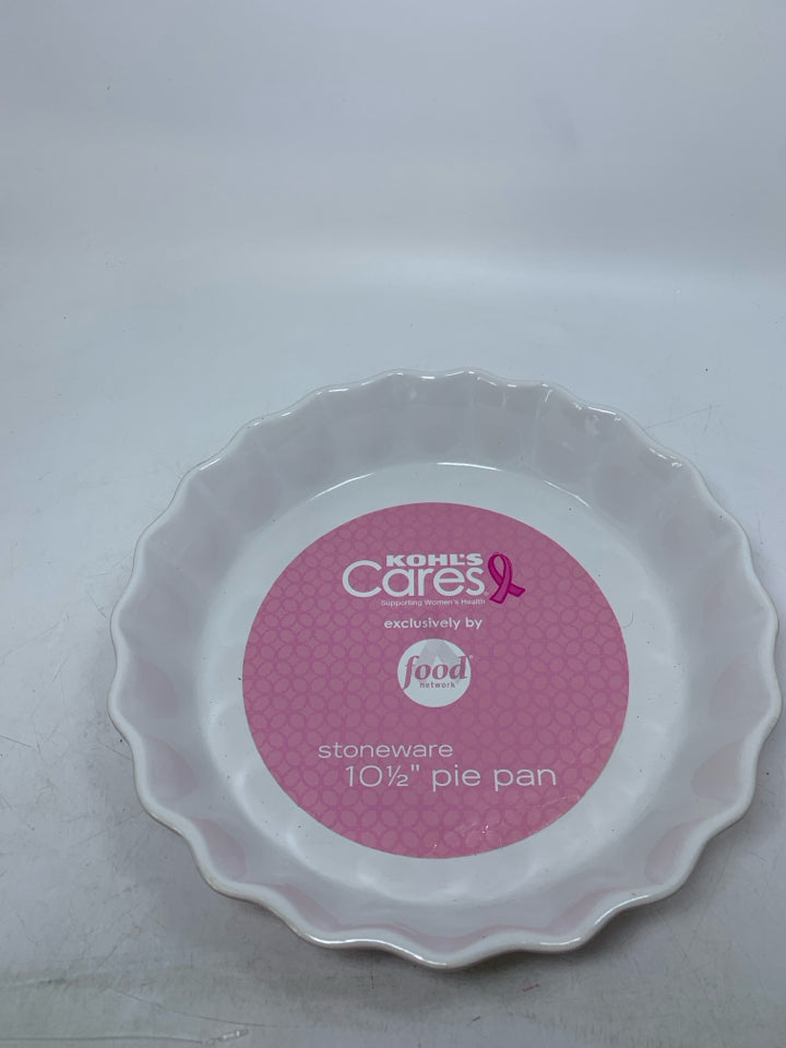 NEW BREAST CANCER STONEWARE PIE PLATE.