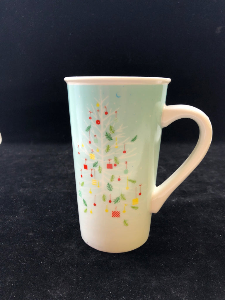 LIGHT BLUE OMBRE MUG W CHRISTMAS TREE - STARBUCKS.