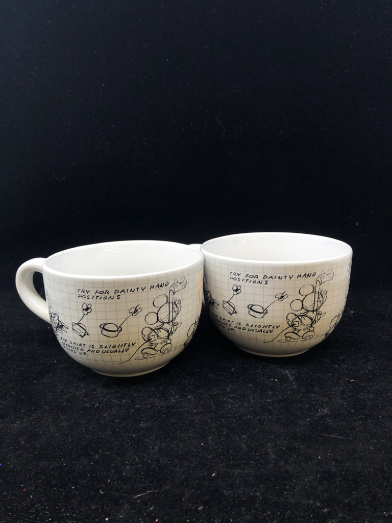 2 LARGE MINNIE MOUSE SKETCH MUGS.