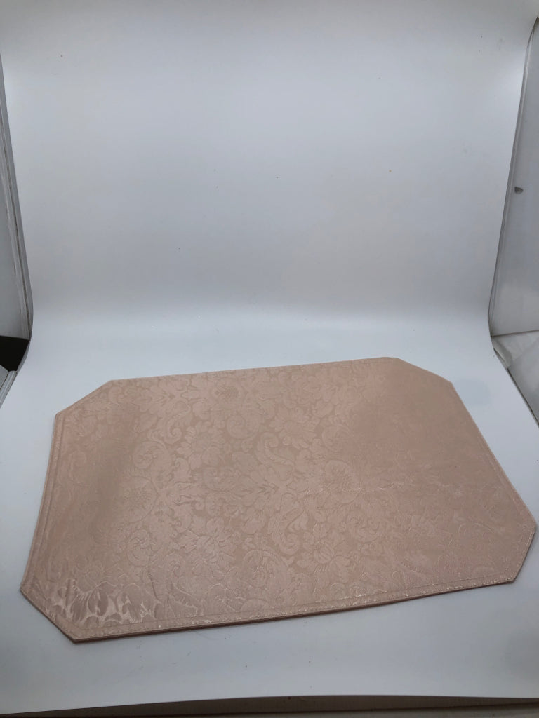 6 PINK DAMASK PLACEMATS.