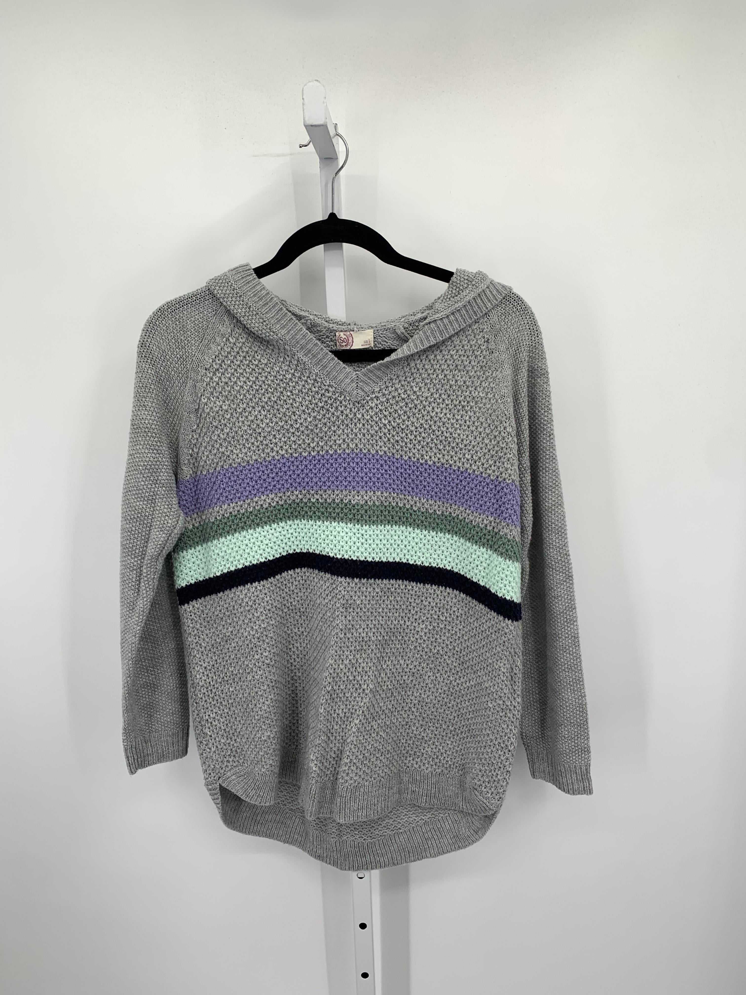 SO Size Large Juniors Long Sleeve Sweater