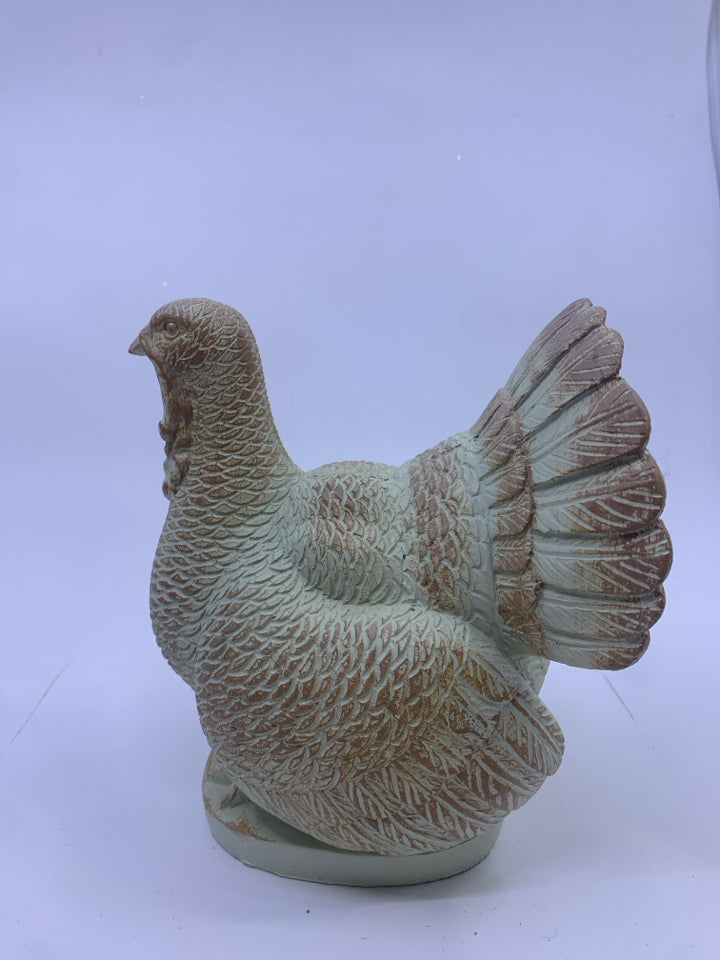 WHITE /BROWN CERAMIC TURKEY.