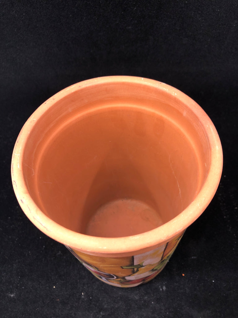 TALL TERRA COTTA WINE BOTTLE SLEEVE.