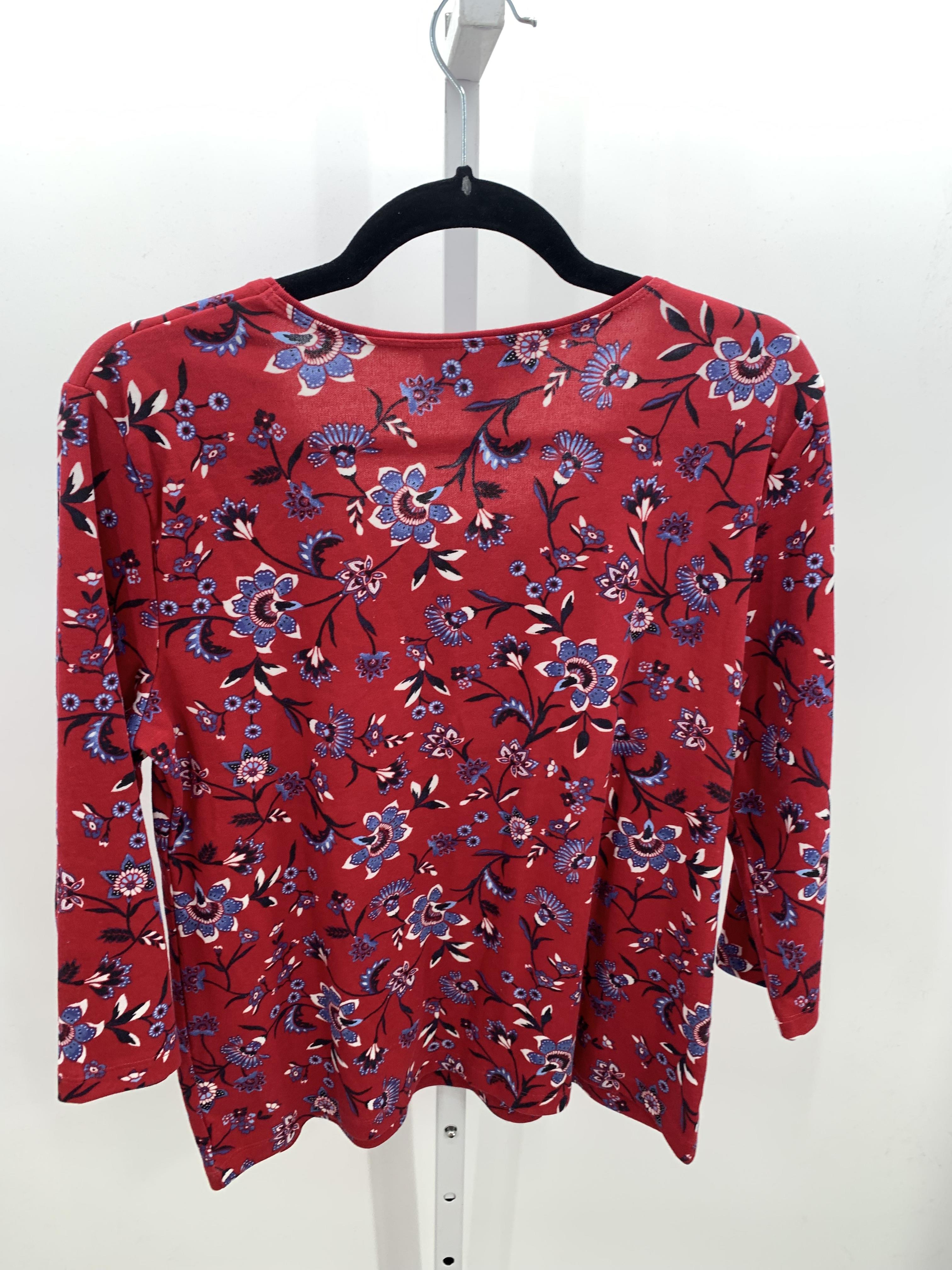 Karen Scott Size Large Petite Petite 3/4 Sleeve Shirt