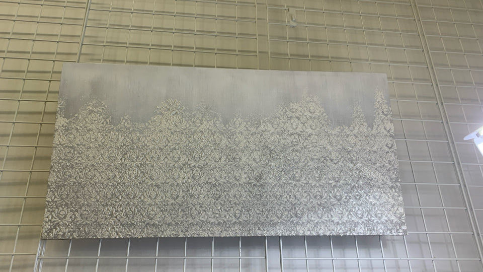WHITE TEXTURED GLITTER TEXTURED WALL ART.