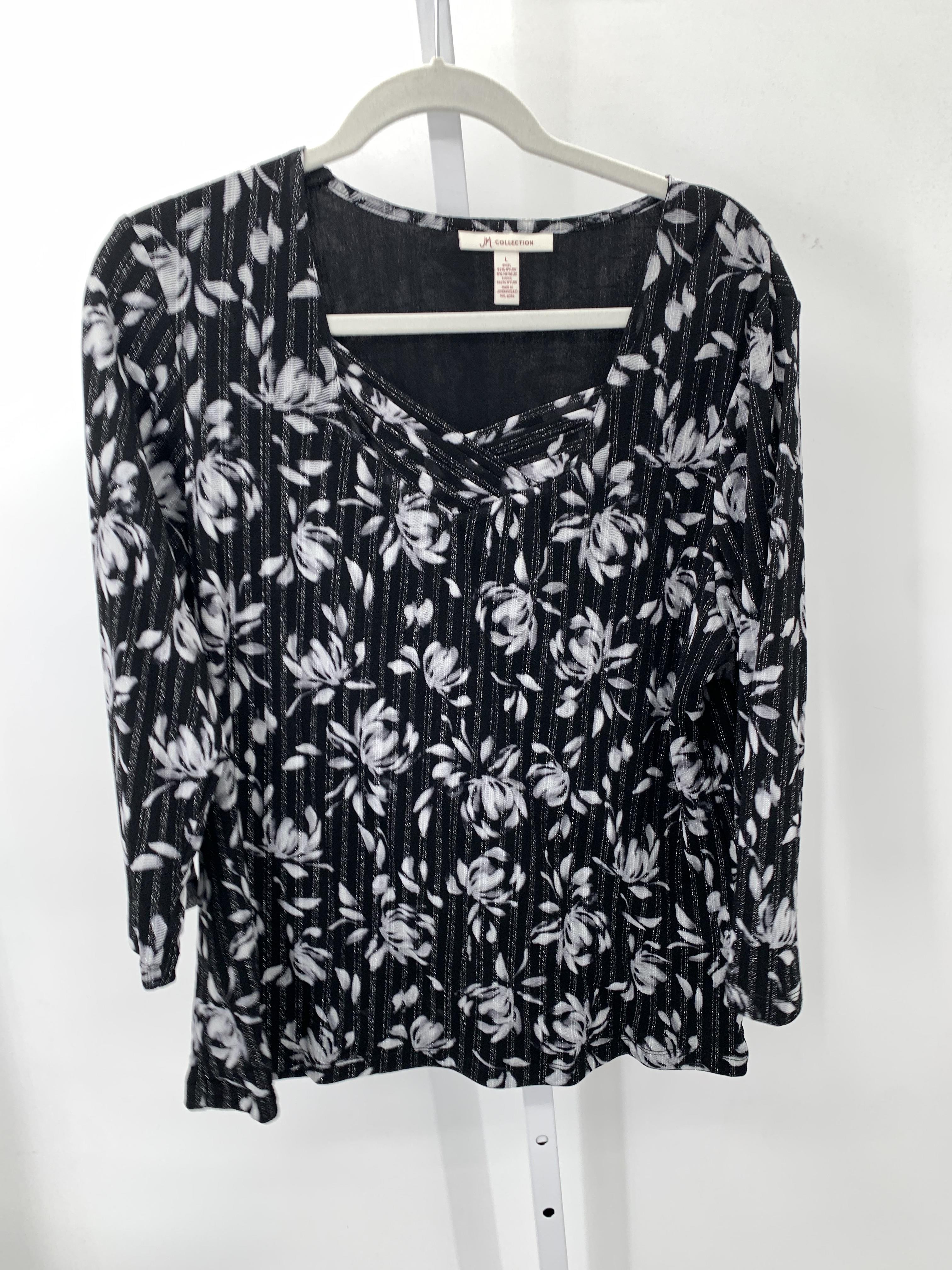 JM Collection Size Large Misses 3/4 Sleeve Shirt
