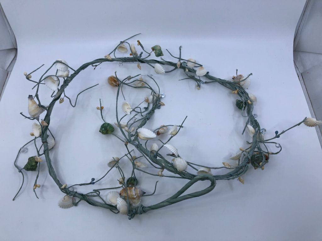 TEAL SEASHELL GARLAND.
