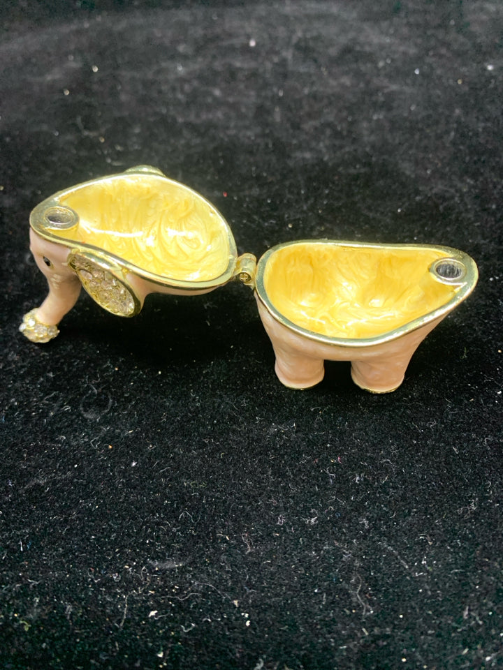JEWELED ELEPHANT TRINKET BOX.