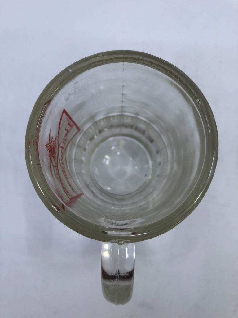 GLASS BUDWEISER MUG.