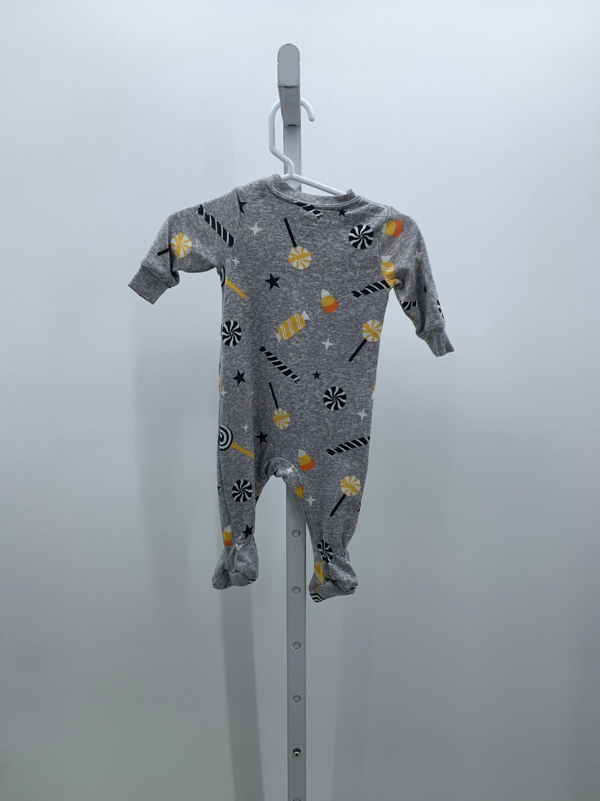 LONG SLV ROMPER CANDY CORN.