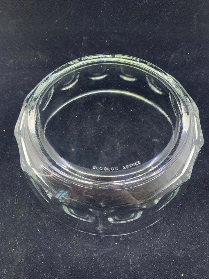 CLEAR GLASS INDENTED BOWL.