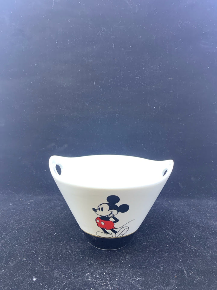 WHITE MICKEY MOUSE HANDLE BOWL.