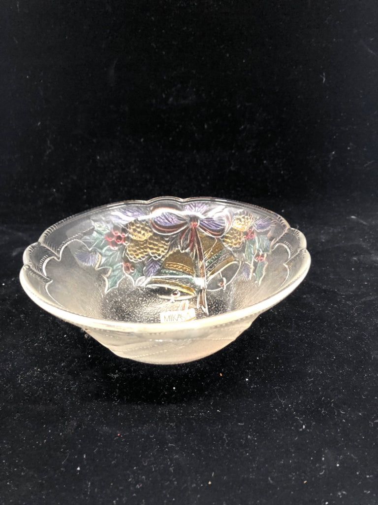 COLORFUL BELLS GLASS BOWL MIKASA.