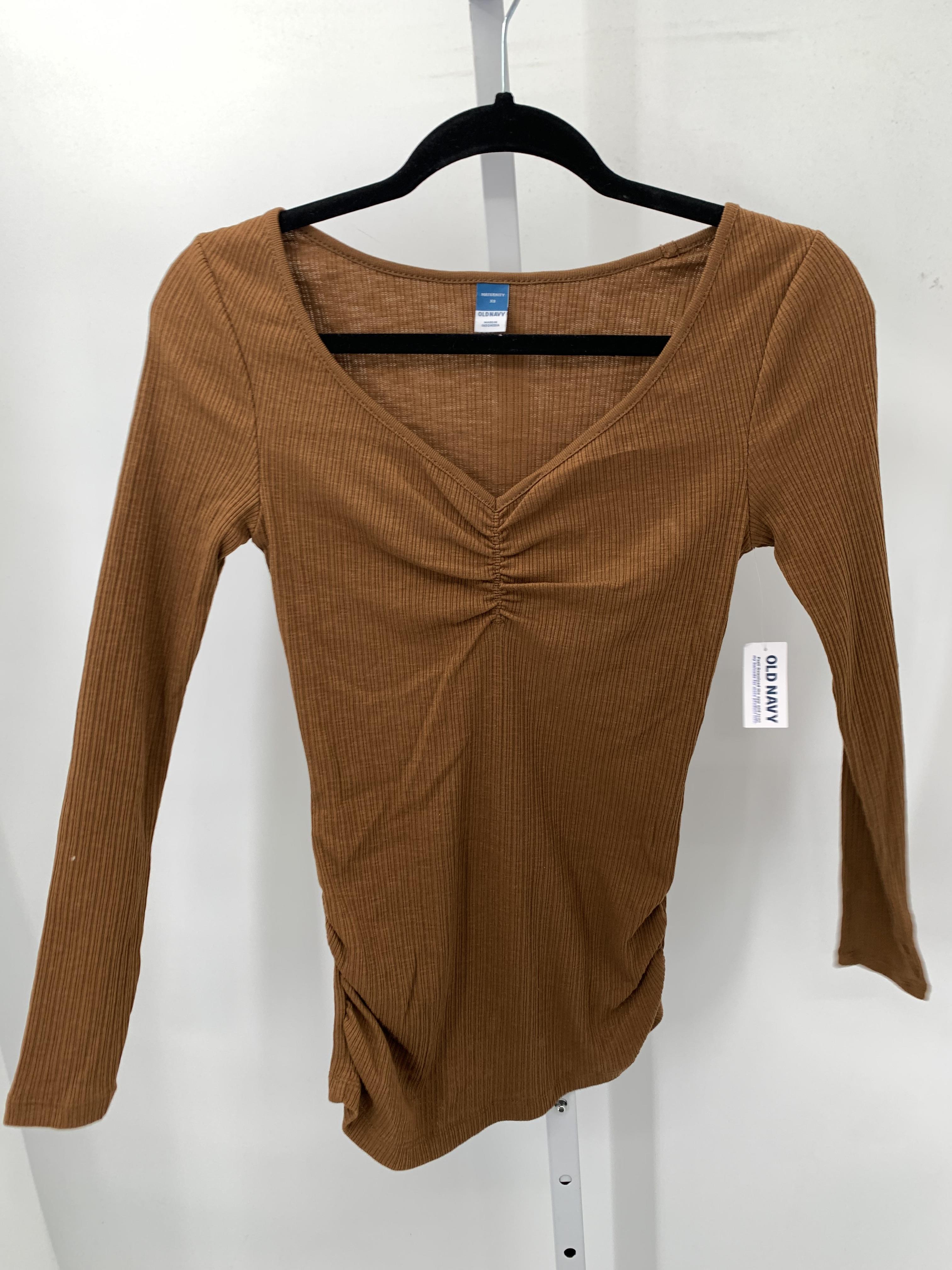 Old Navy Brown Size X Small Maternity Long Sleeve Shirt