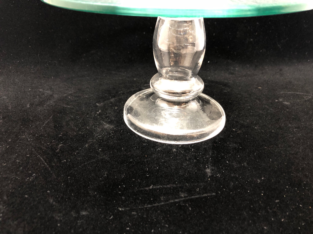 FLOWER/PETAL GLASS CAKE STAND.