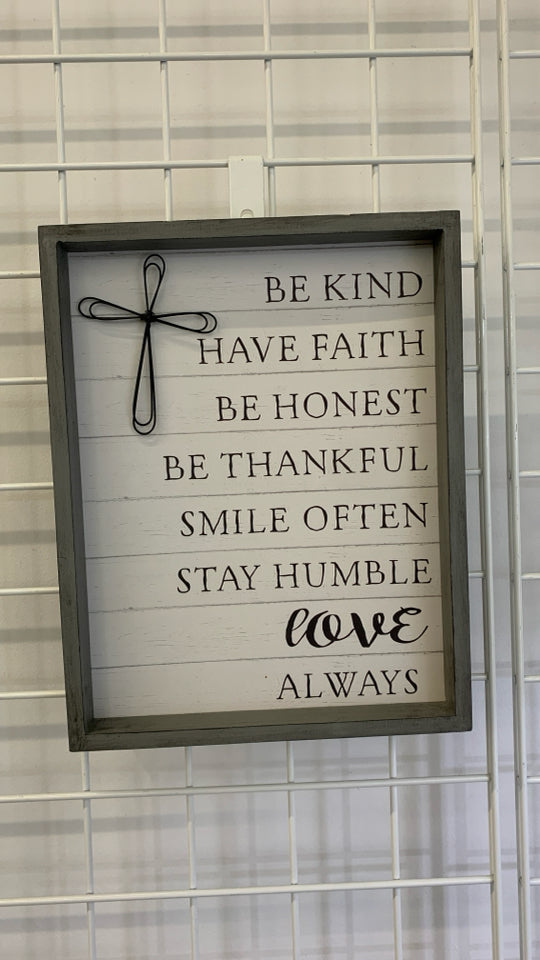 BE KIND HAVE FAITH WOOD WALL SIGN.