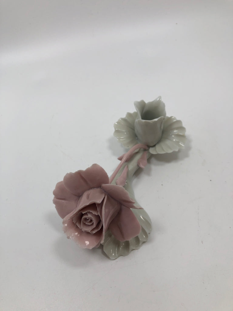 NUOVA CAPODIMONTE FLOWER CANDLE HOLDER.