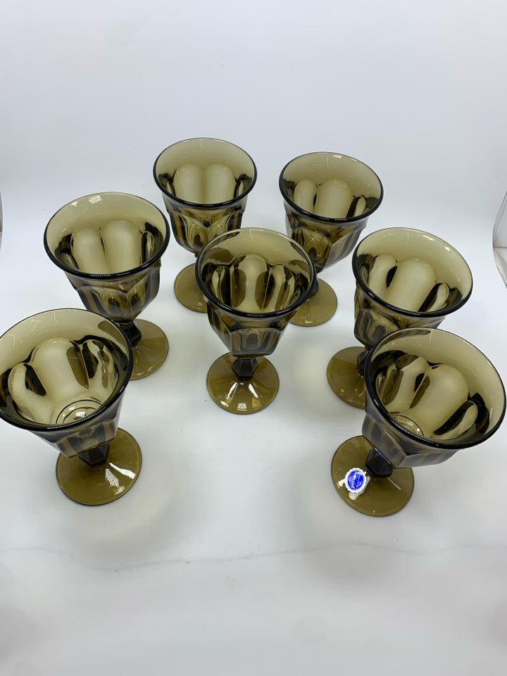7 VTG IMPERIAL GLASS WATER GLASSES.