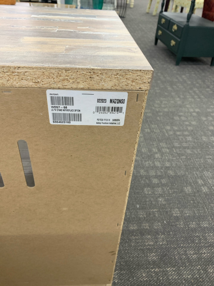 ASHLEY 2 DRAWER 4 SHELF CONSOLE TABLE.